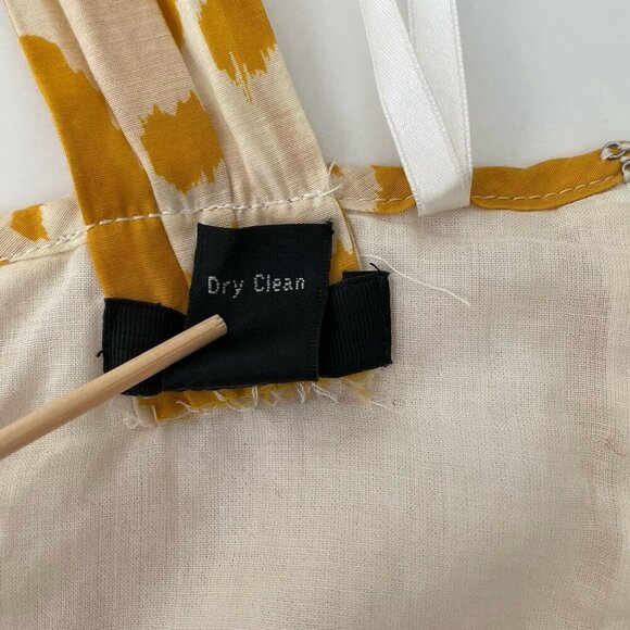 J. Crew Collection Triangle Maxi Dress Sundress Yellow Batik Silk Cotton Size 0 - Picture 11 of 11